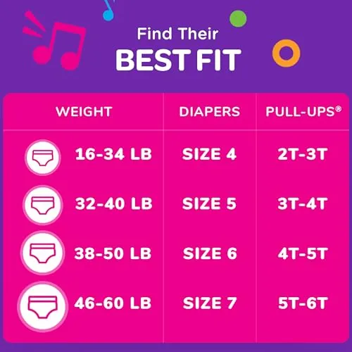 Pull-Ups Girls' Training Pants, Size 5T-6T, 60 Count