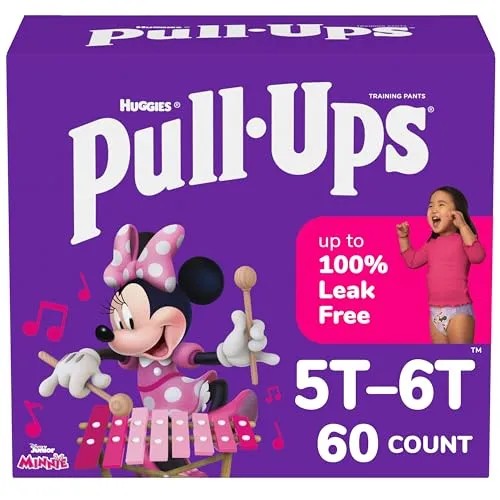 Pull-Ups Girls' Training Pants, Size 5T-6T, 60 Count