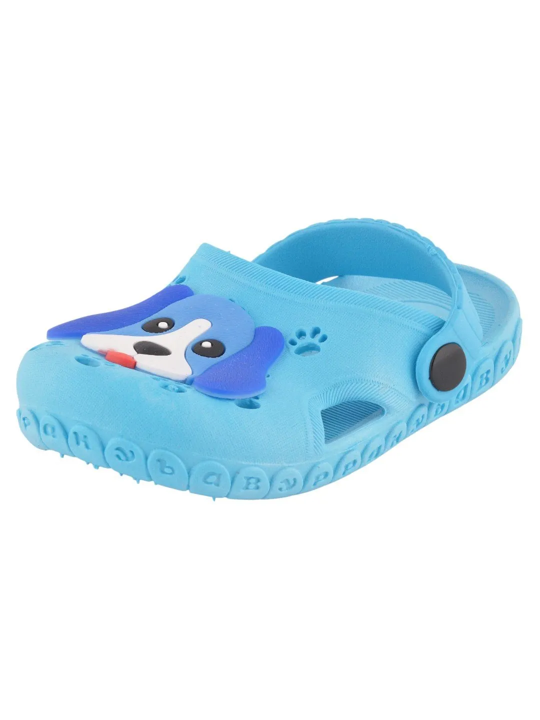 Puppy Pattern Light Blue Summer Clogs for Boys, Light Blue