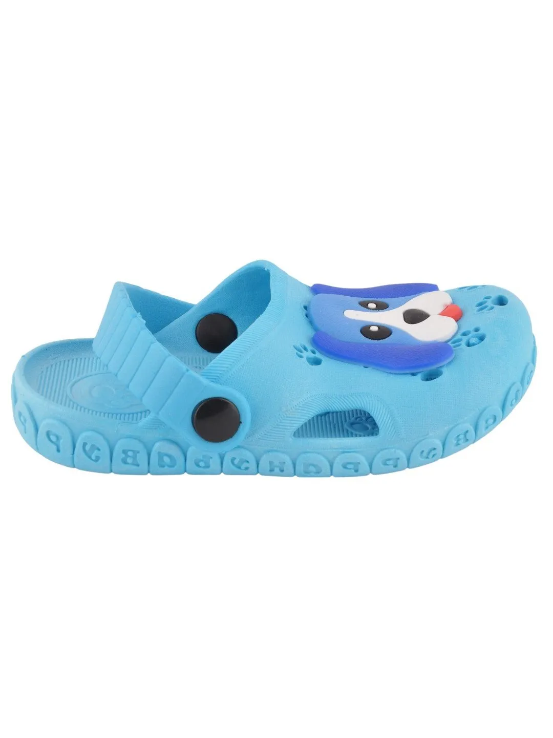 Puppy Pattern Light Blue Summer Clogs for Boys, Light Blue