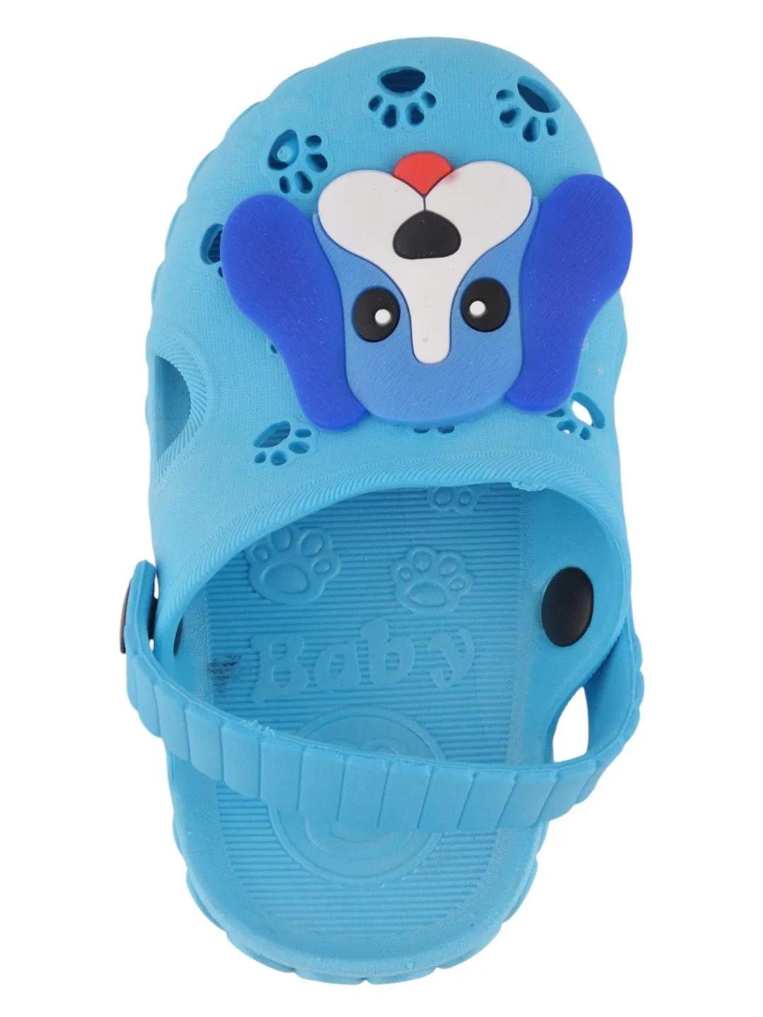 Puppy Pattern Light Blue Summer Clogs for Boys, Light Blue