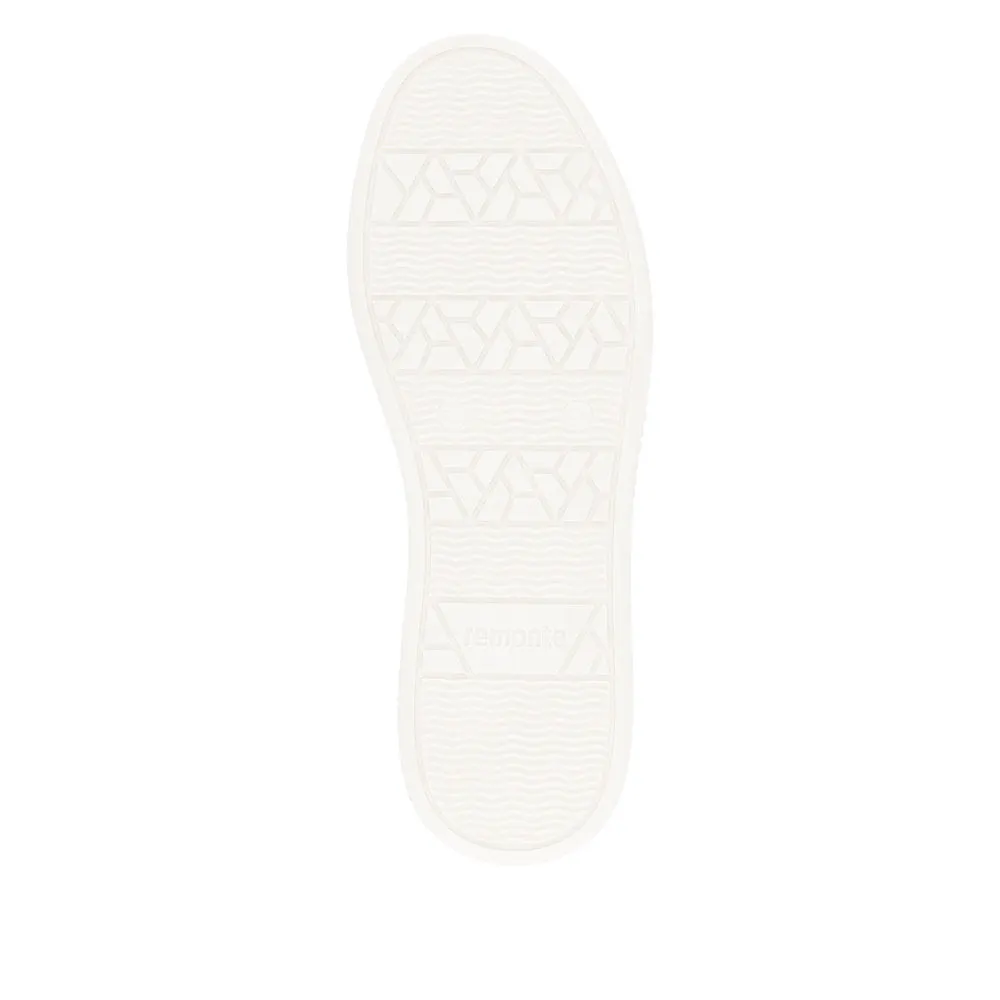 Remonte D2E00-80  White Combination Womens Casual Comfort Leather Zip & Lace Up Trainers