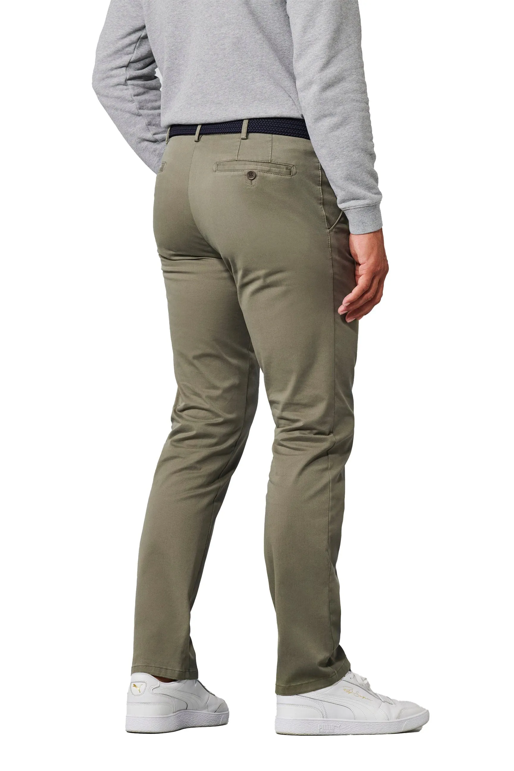 Roma Super Soft Lightweight Cotton Chinos - Olive