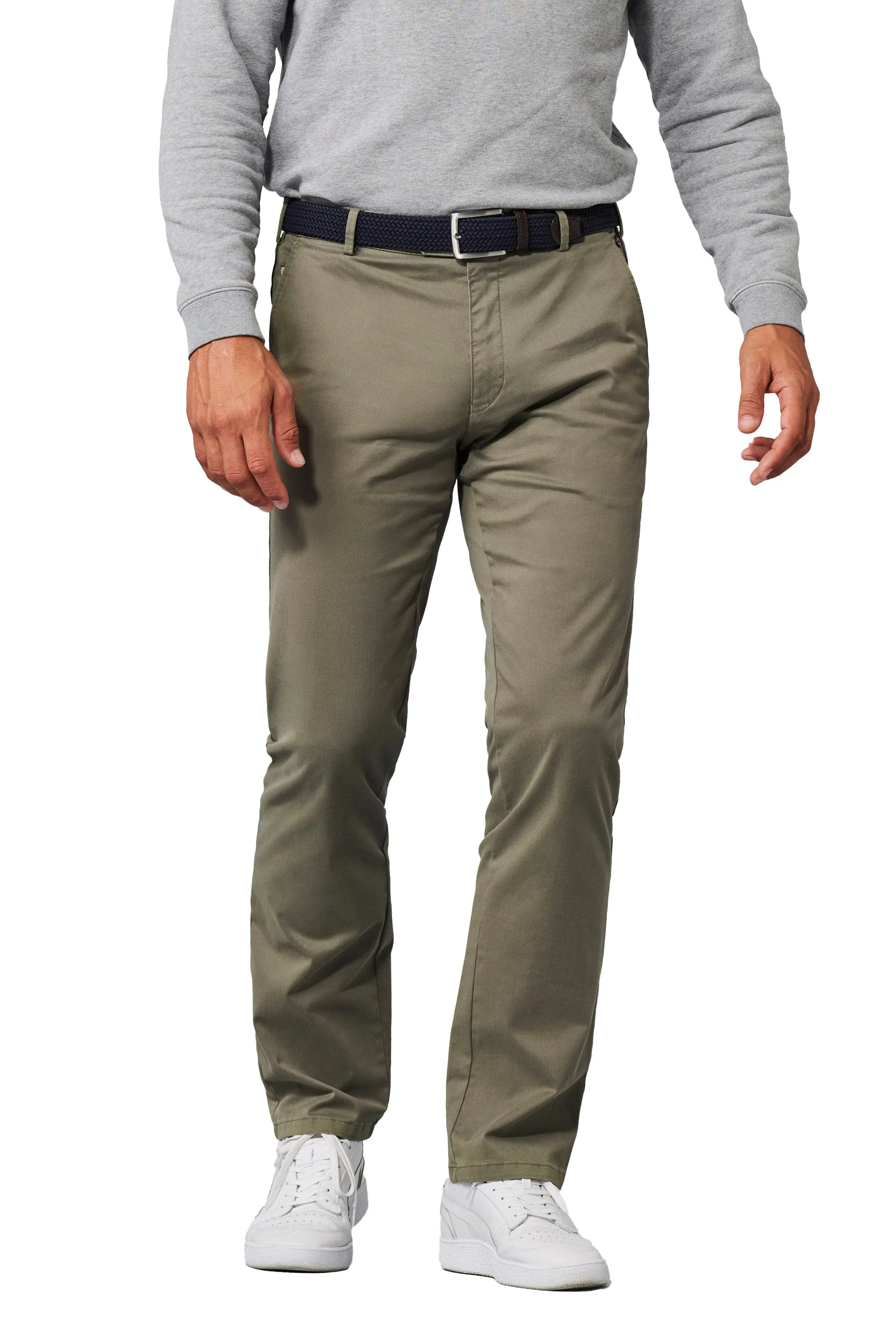 Roma Super Soft Lightweight Cotton Chinos - Olive