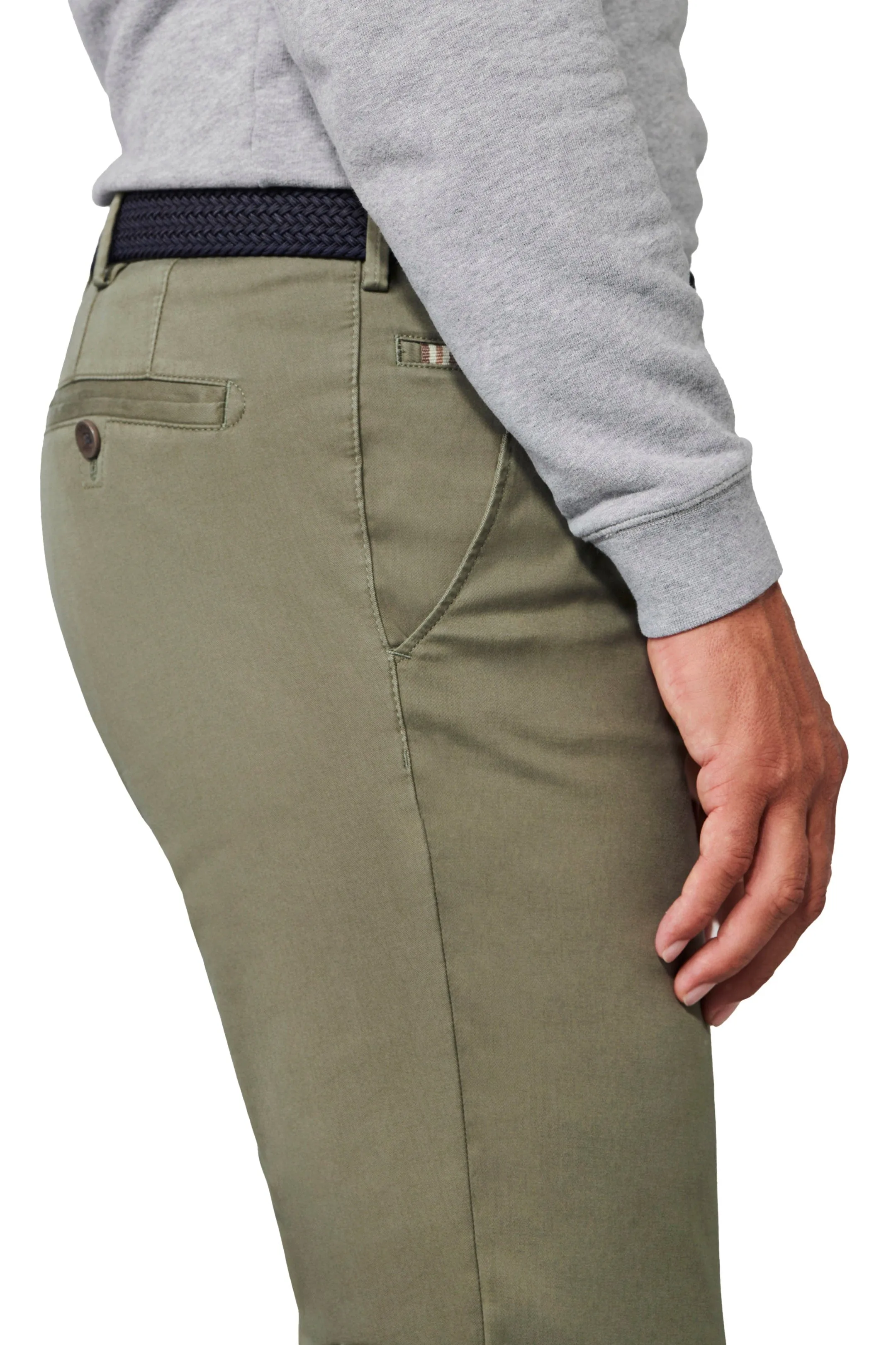Roma Super Soft Lightweight Cotton Chinos - Olive