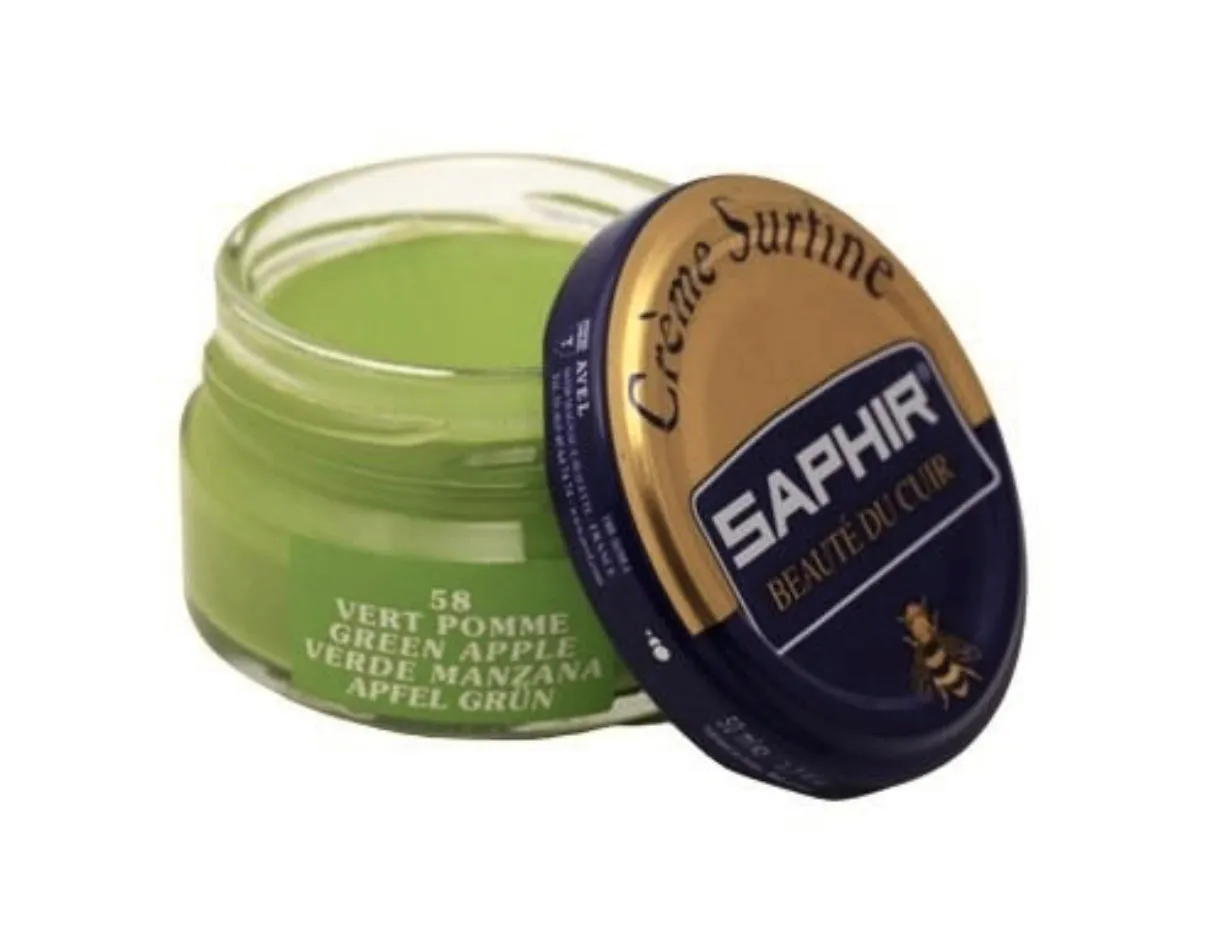 Saphir Apple Green Renovating Cream Polish 50ml Made In France