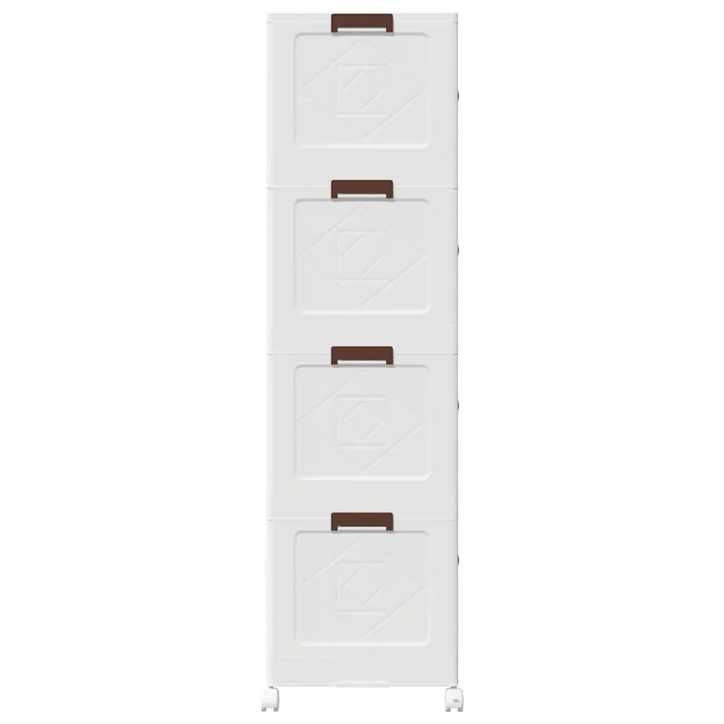 Stackable Storage Box with Wheels 4-Tier 75 L 65x40x145 cm