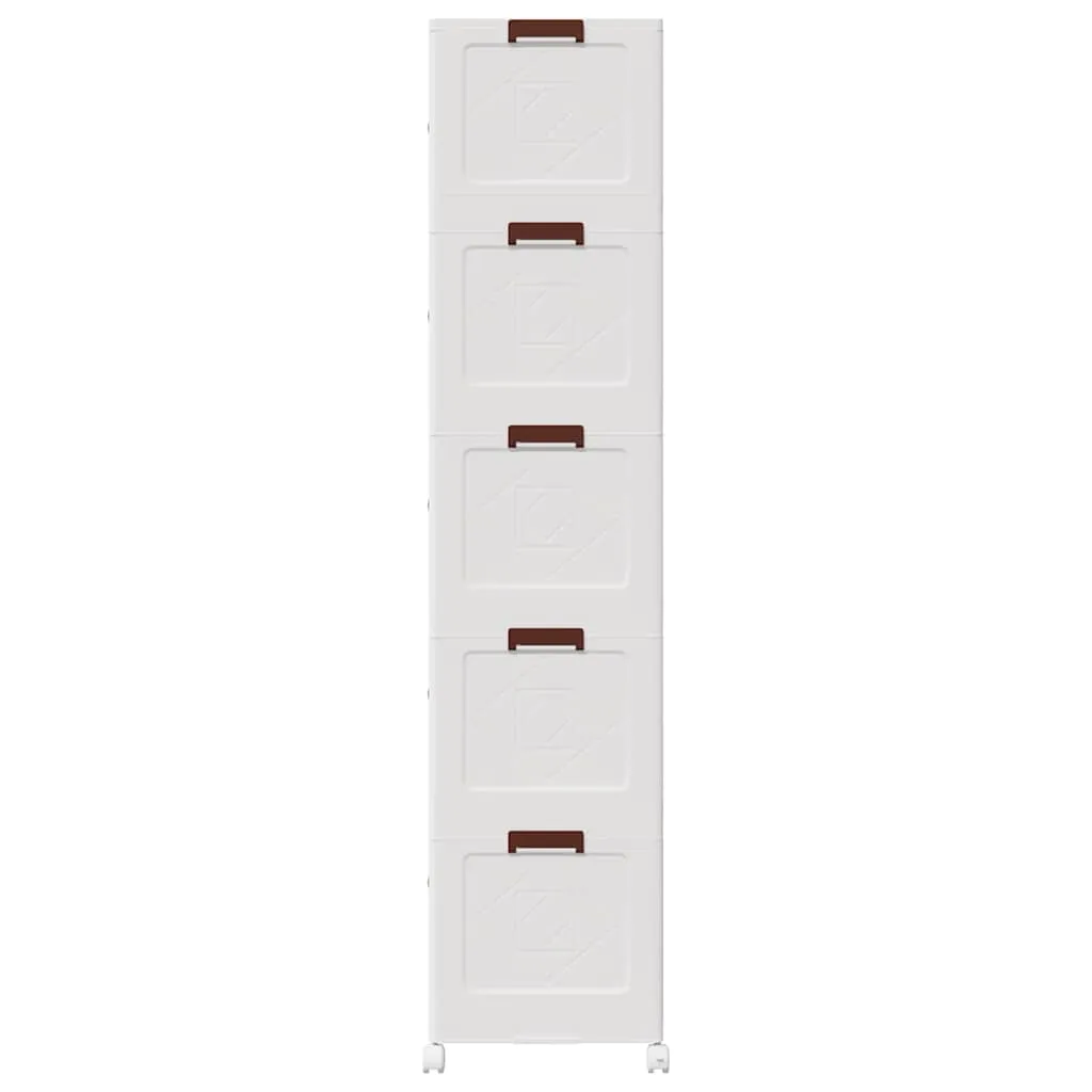 Stackable Storage Box with Wheels 5-Tier 75 L 65x40x179 cm