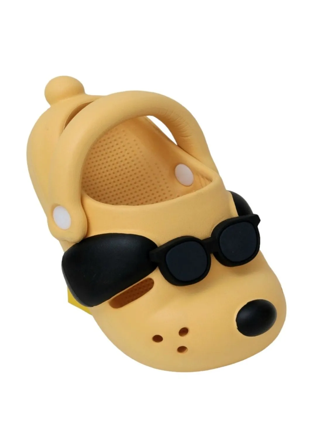 Sunny Shades Boy's Clogs - Cheerful Yellow with Cool Puppy Design