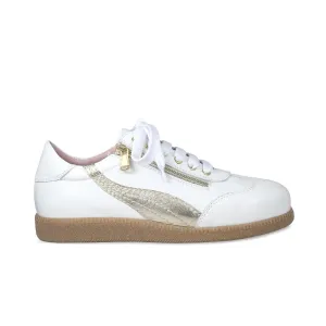 Swirl: White Leather & Gold