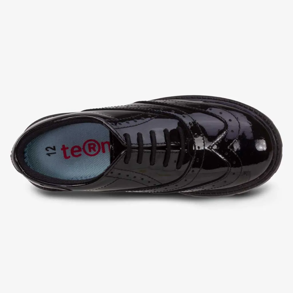 Term Kids Sophia Patent Leather Brogue - Black