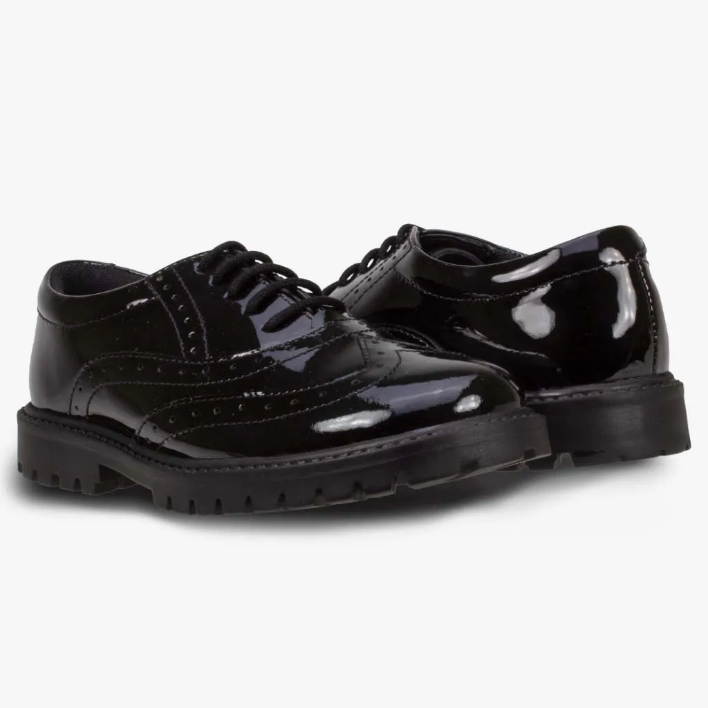 Term Kids Sophia Patent Leather Brogue - Black