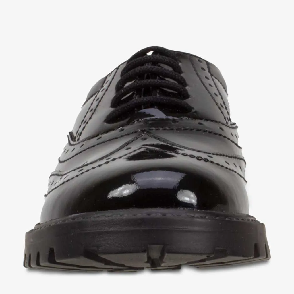 Term Kids Sophia Patent Leather Brogue - Black