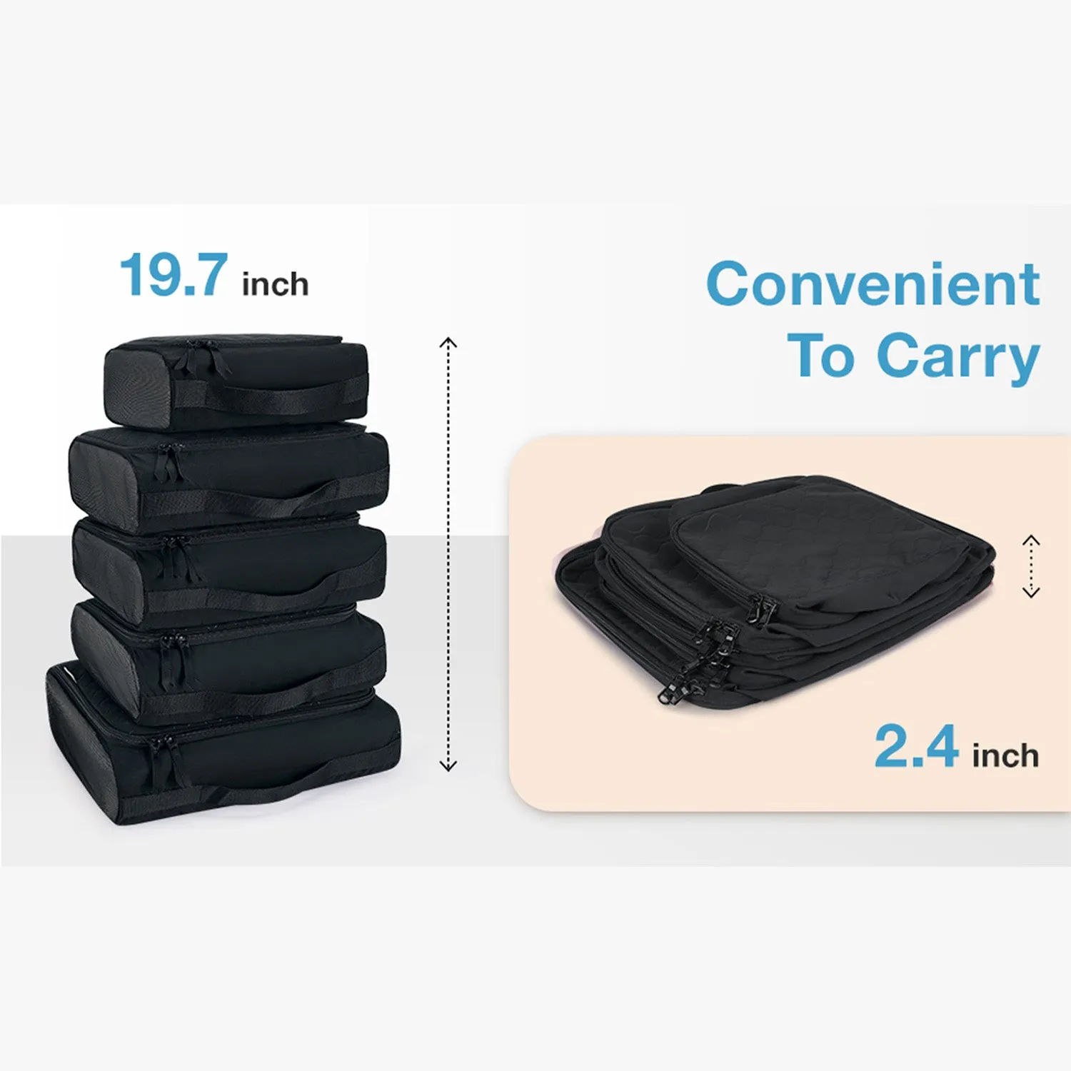 Travelinjoy 6PCS Packing Cubes with 1 Shoe Bag