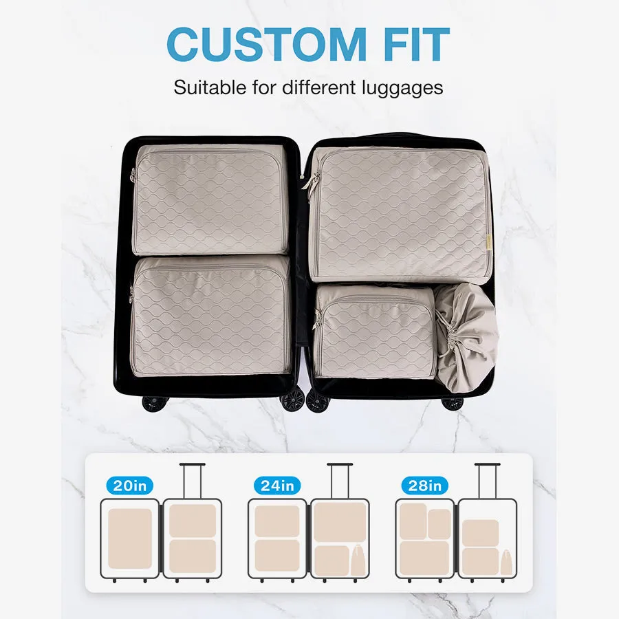 Travelinjoy 6PCS Packing Cubes with 1 Shoe Bag