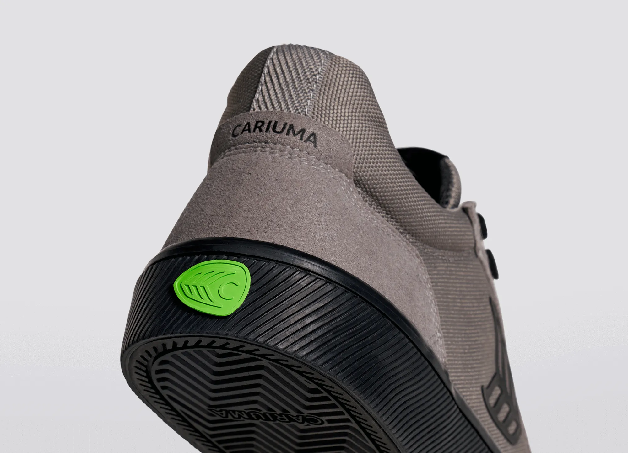 VALLELY Skate Charcoal Grey Suede and Cordura Black Logo Sneaker Women