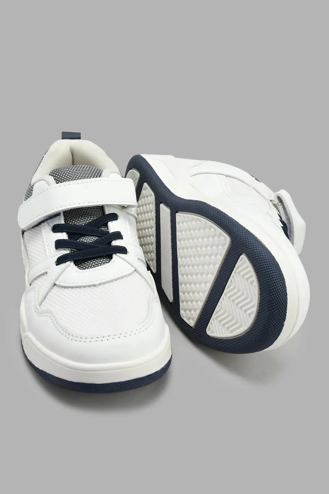 White And Navy Skate Sneaker