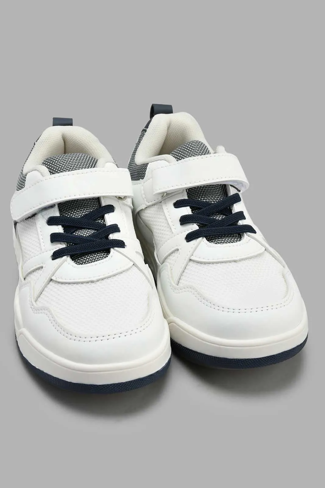 White And Navy Skate Sneaker
