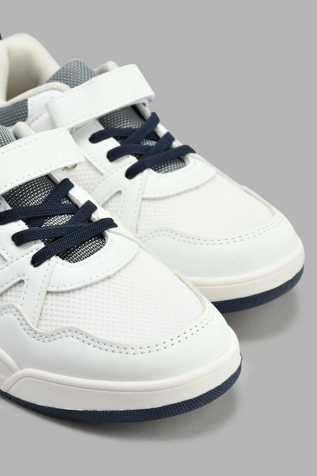 White And Navy Skate Sneaker