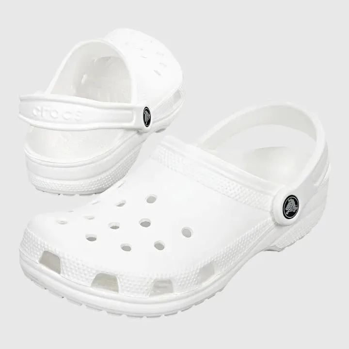 White Iconic Classic Crocs