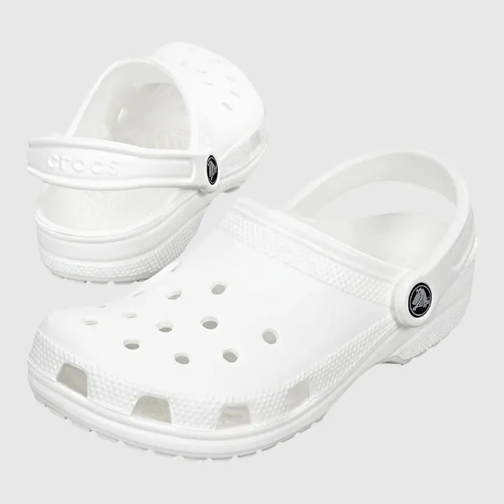 White Iconic Classic Junior Crocs